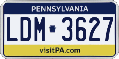 PA license plate LDM3627