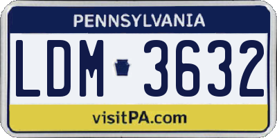 PA license plate LDM3632