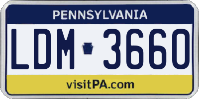 PA license plate LDM3660