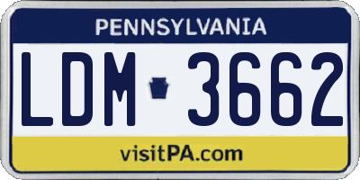 PA license plate LDM3662
