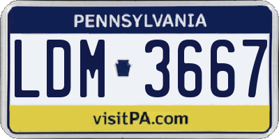 PA license plate LDM3667