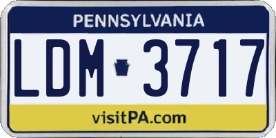 PA license plate LDM3717