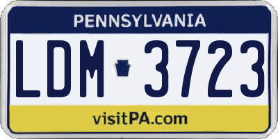 PA license plate LDM3723