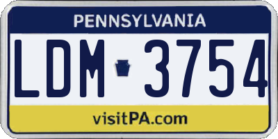 PA license plate LDM3754