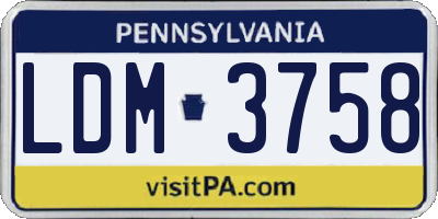 PA license plate LDM3758