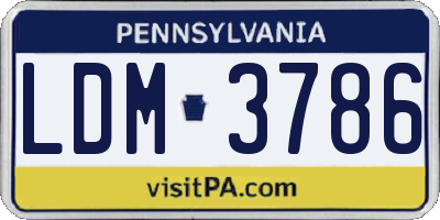 PA license plate LDM3786
