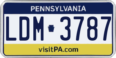 PA license plate LDM3787