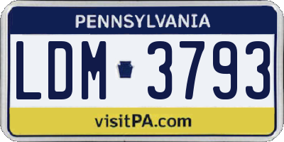PA license plate LDM3793