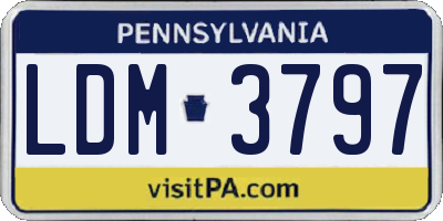 PA license plate LDM3797