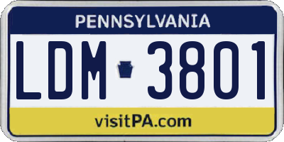 PA license plate LDM3801