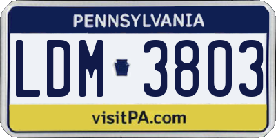 PA license plate LDM3803