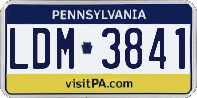 PA license plate LDM3841