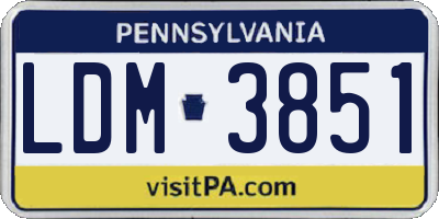PA license plate LDM3851