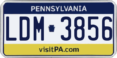 PA license plate LDM3856