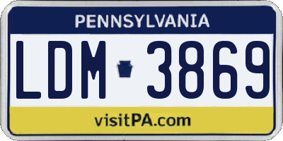 PA license plate LDM3869