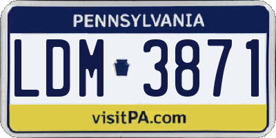 PA license plate LDM3871