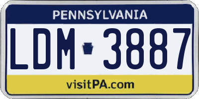 PA license plate LDM3887