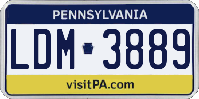 PA license plate LDM3889