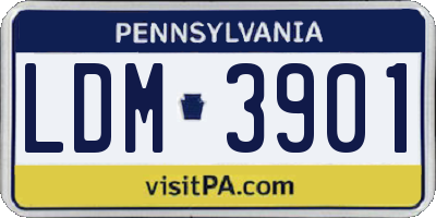 PA license plate LDM3901