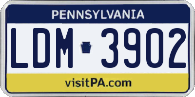 PA license plate LDM3902