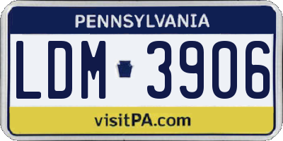 PA license plate LDM3906