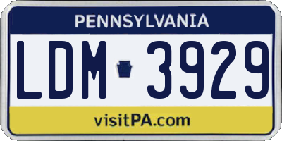 PA license plate LDM3929