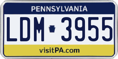 PA license plate LDM3955