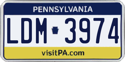 PA license plate LDM3974