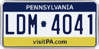 PA license plate LDM4041