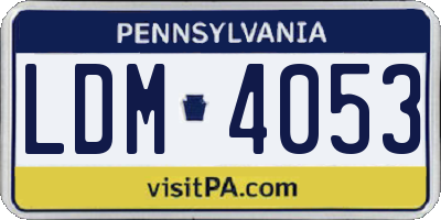 PA license plate LDM4053