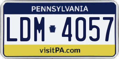 PA license plate LDM4057
