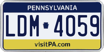 PA license plate LDM4059