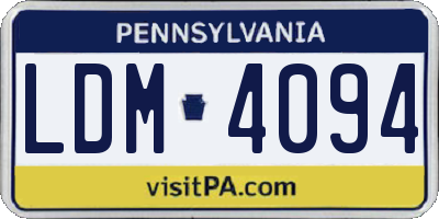 PA license plate LDM4094