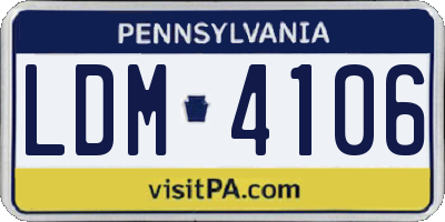 PA license plate LDM4106