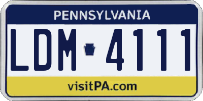 PA license plate LDM4111