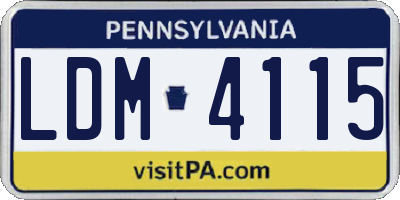 PA license plate LDM4115