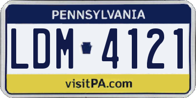 PA license plate LDM4121