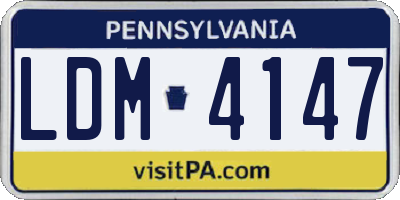 PA license plate LDM4147
