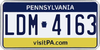 PA license plate LDM4163