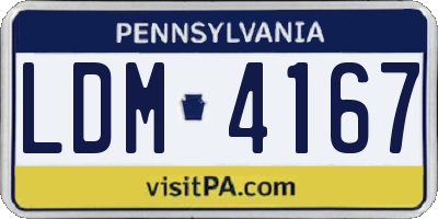 PA license plate LDM4167
