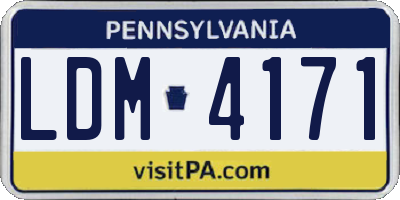PA license plate LDM4171