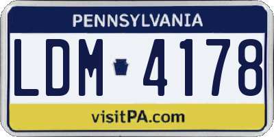 PA license plate LDM4178