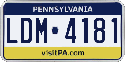 PA license plate LDM4181