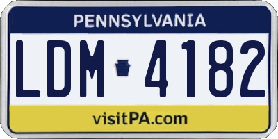 PA license plate LDM4182