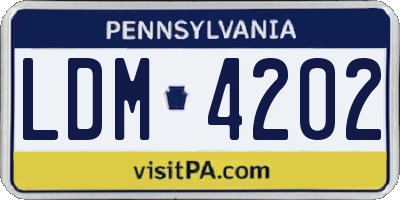 PA license plate LDM4202