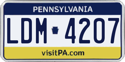 PA license plate LDM4207