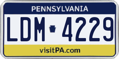 PA license plate LDM4229