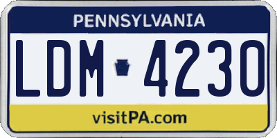 PA license plate LDM4230