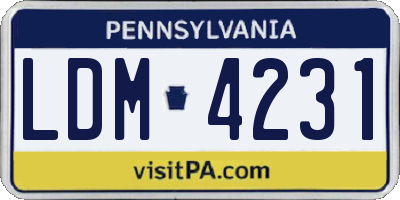 PA license plate LDM4231