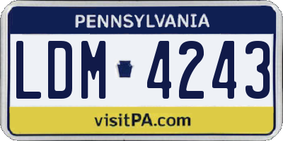 PA license plate LDM4243